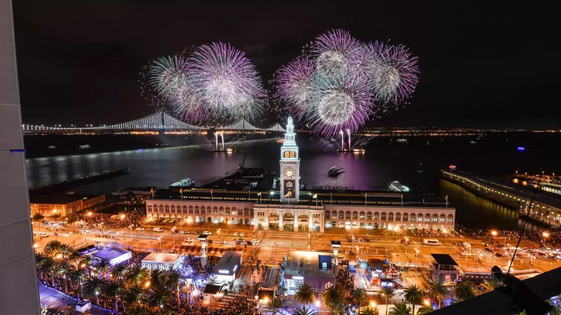 Embarcadero fireworks for Super Bowl 50