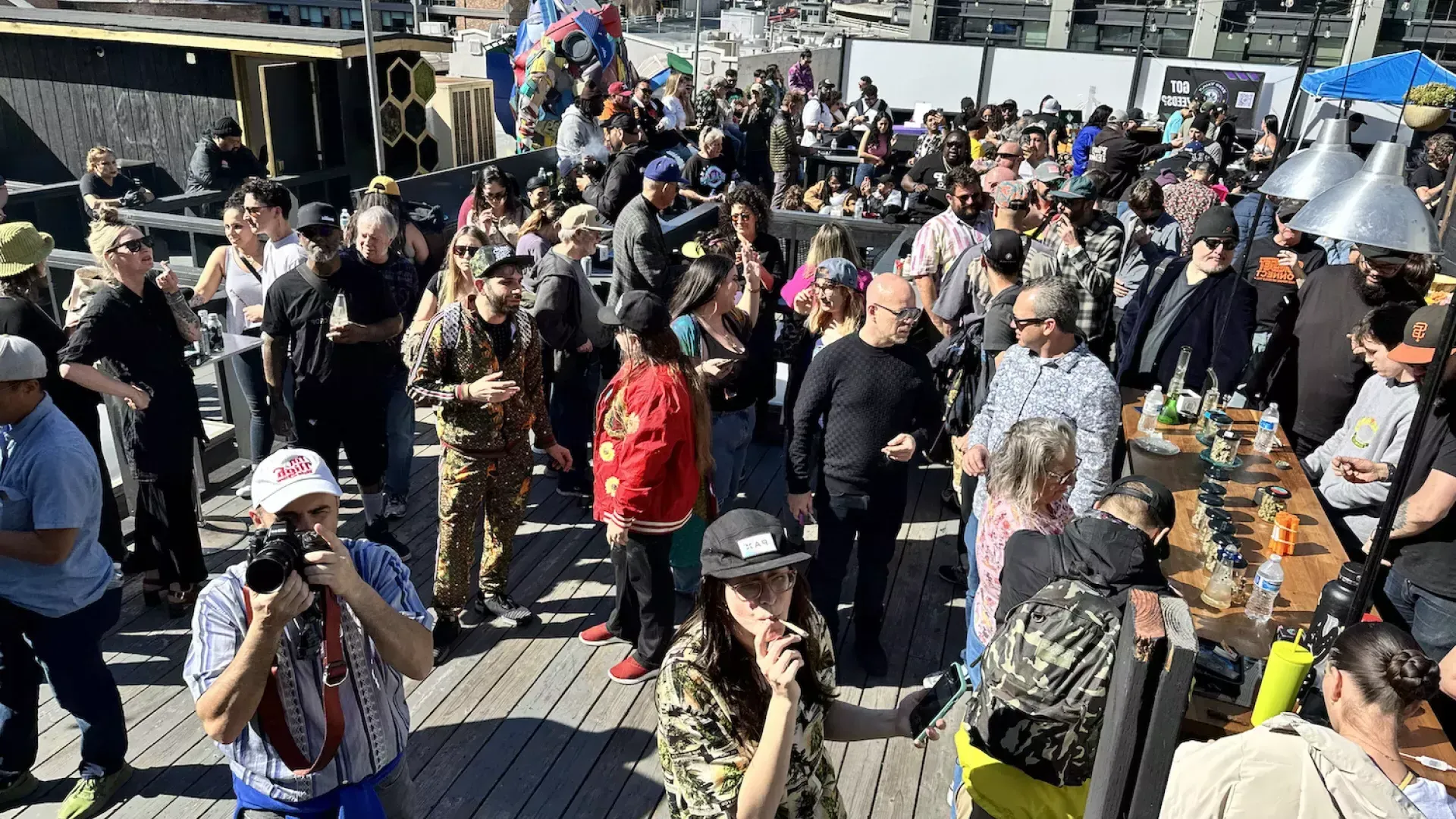 Guests attend a SF Weed Week event.