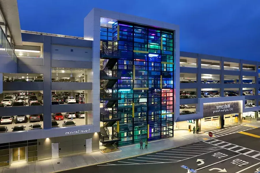 Coding, a light art installation, at San Francisco International Airport